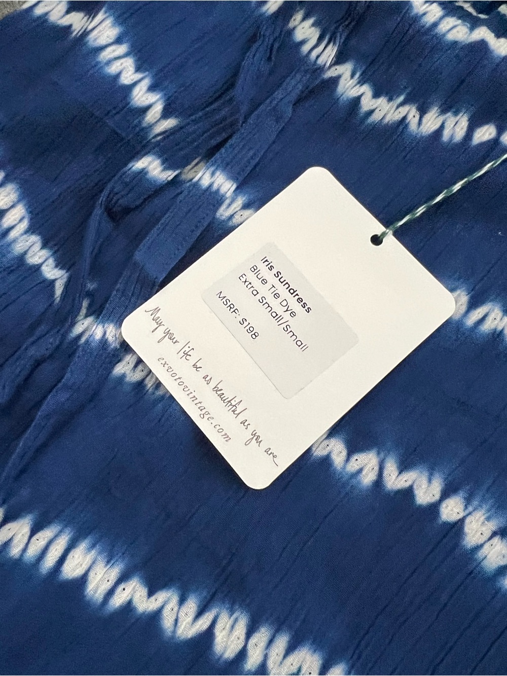 Ex Voto Vintage Maxi Blue Tie Dye Iris Sundress Boho Style - Picture 6 of 8